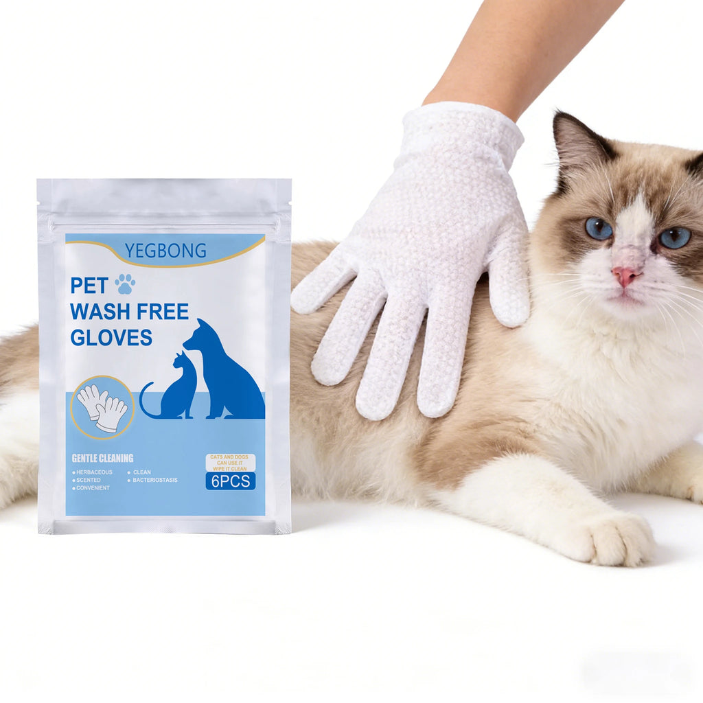 6PCS Natural Disposable Pet Cleaning Gloves