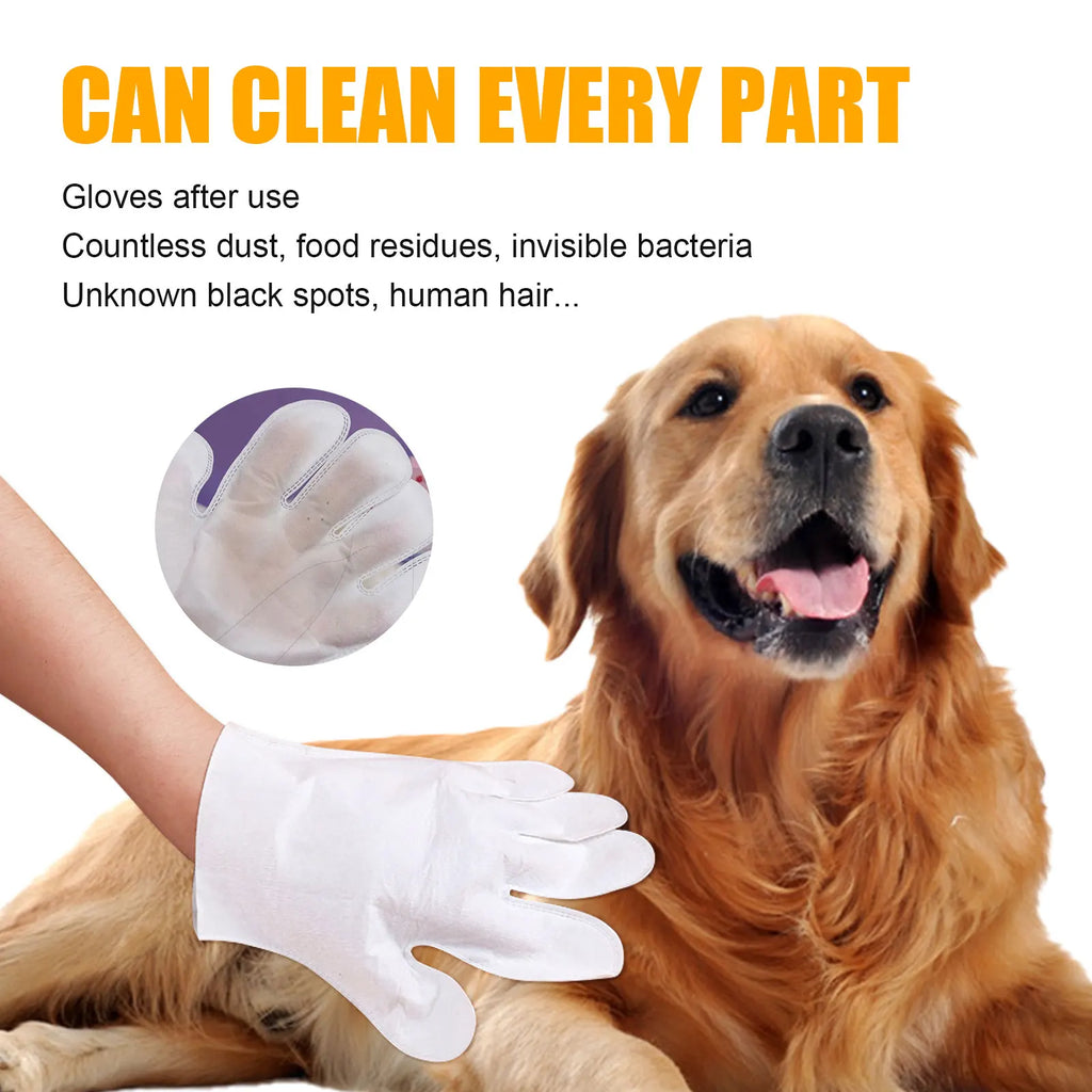 6PCS Natural Disposable Pet Cleaning Gloves
