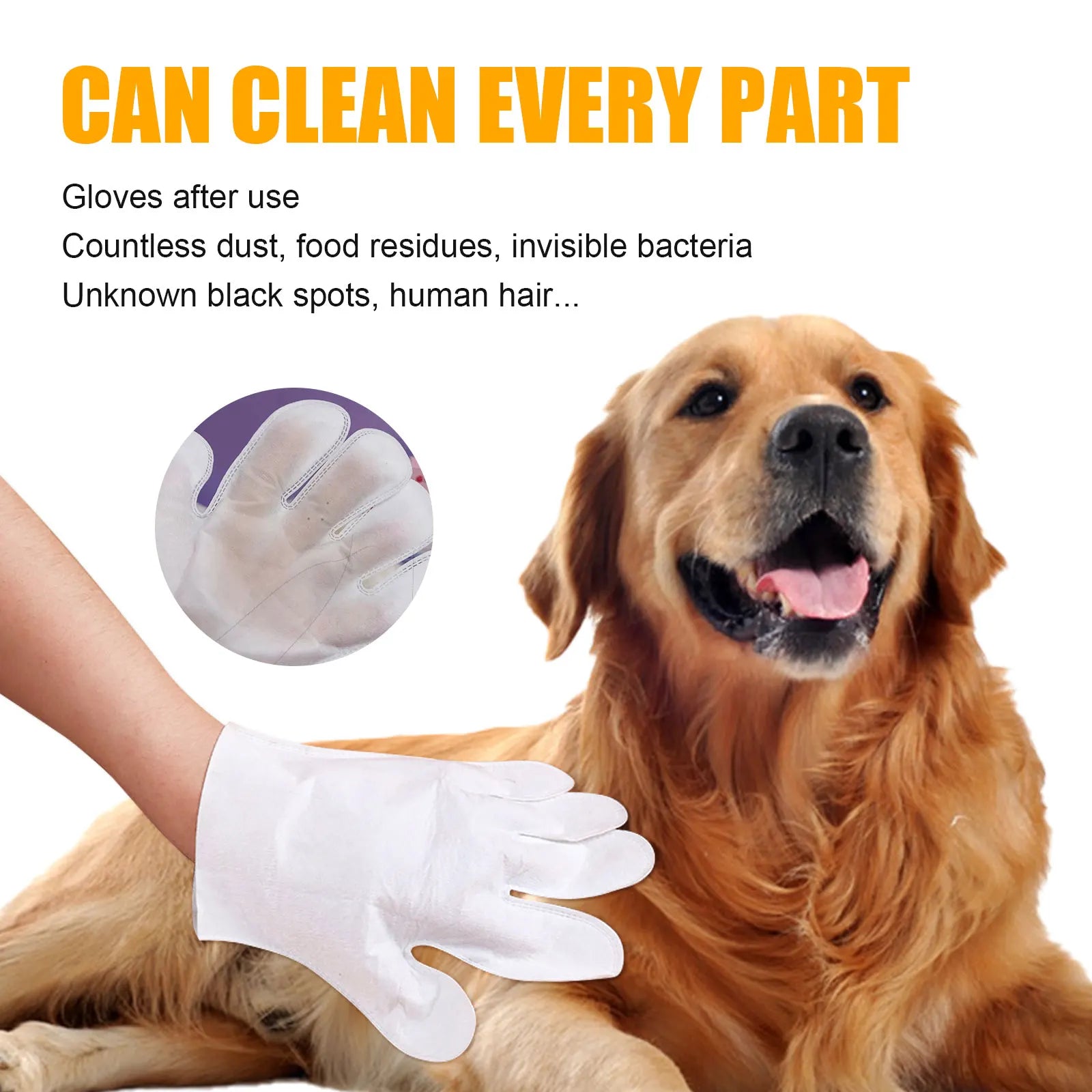 6PCS Natural Disposable Pet Cleaning Gloves