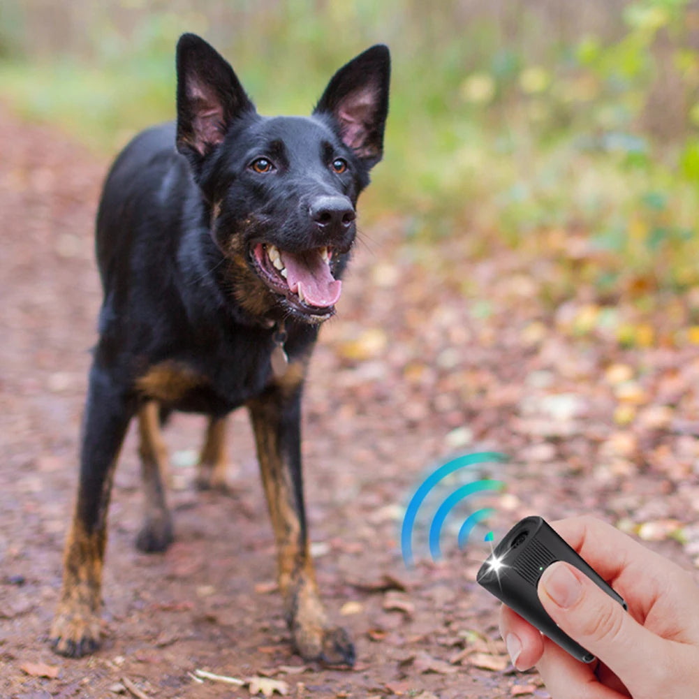 Ultrasonic Dog Bark Deterrent  with LED Flashlight
