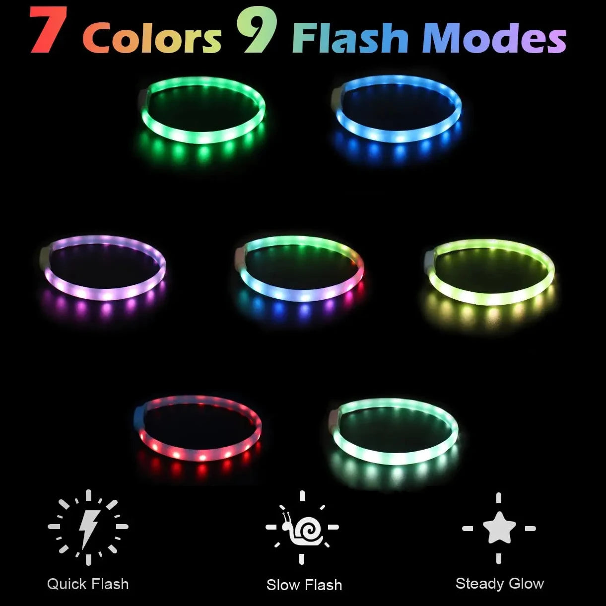 USB Rechargeable Glowing Dog Collar