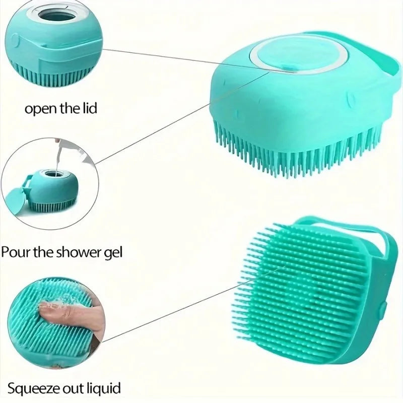 Shampoo Dispensing Dog Bath Brush 🐶