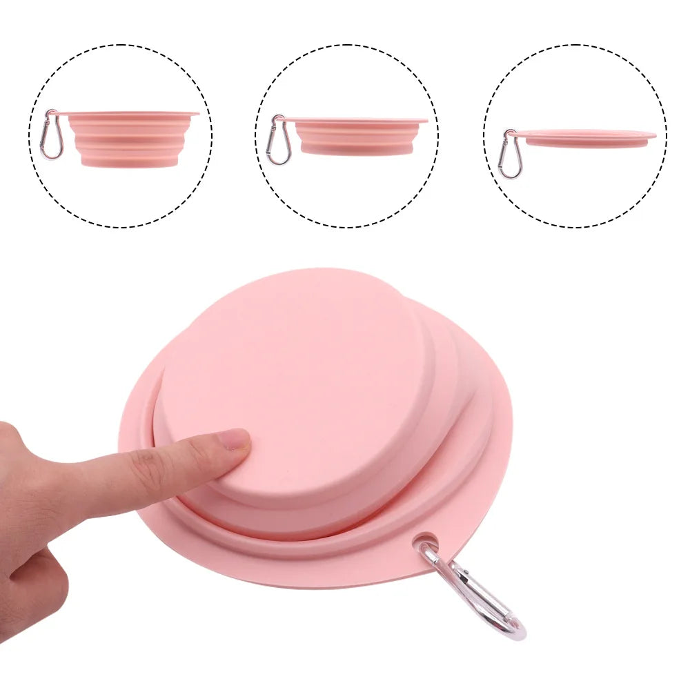 Collapsible Pet Silicone Food Water Bowl