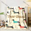 Personalized Name Dachshund Travel Blanket