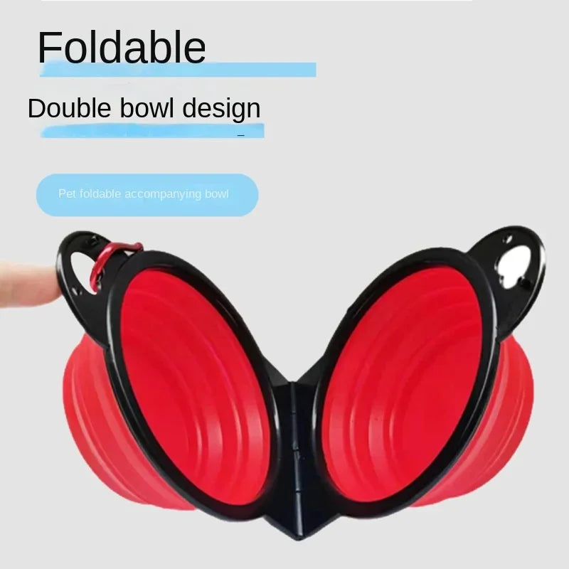 2-in-1 Foldable Dual Pet Bowl
