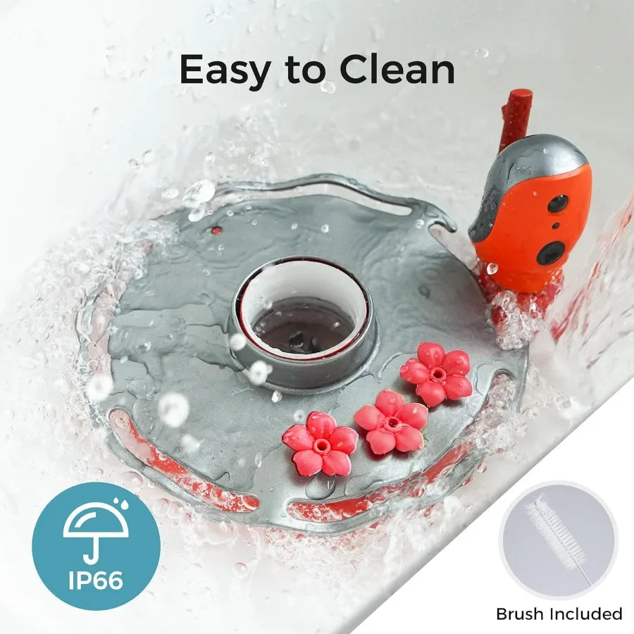 Solar Powered Glass Smart Hummingbird Feeder with Camera