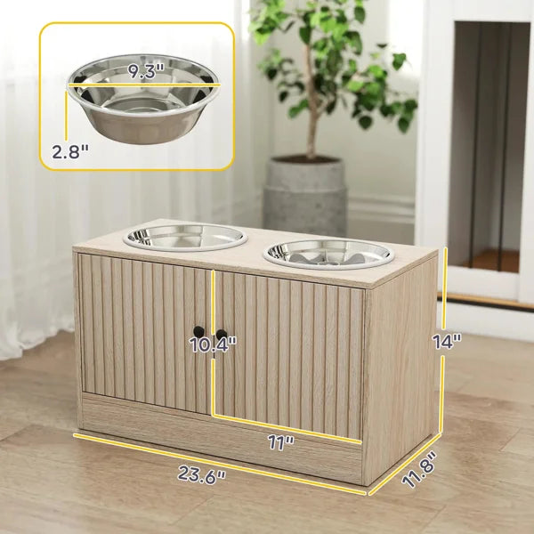Elevated Dog Bowls with Hidden Storage