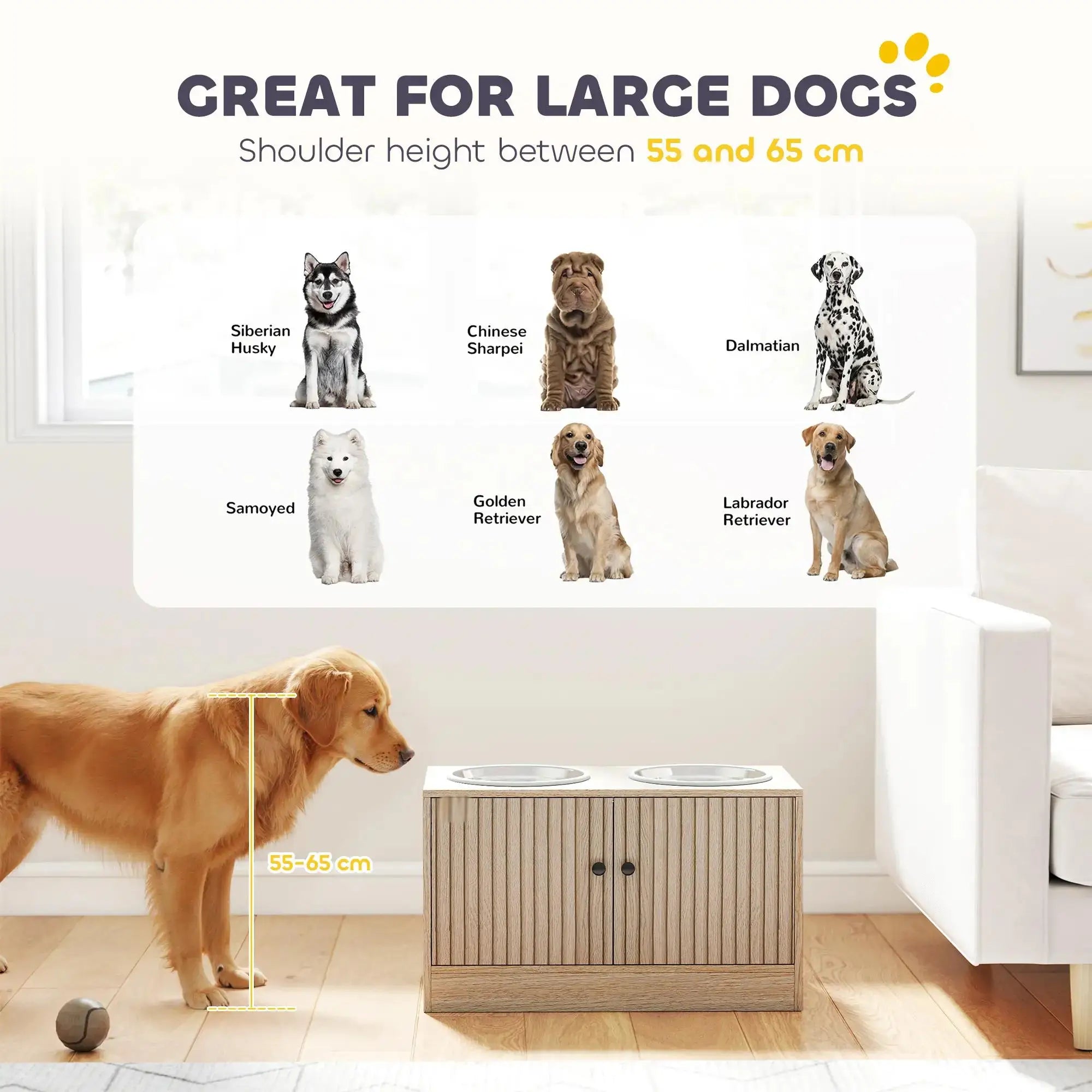 Elevated Dog Bowls with Hidden Storage