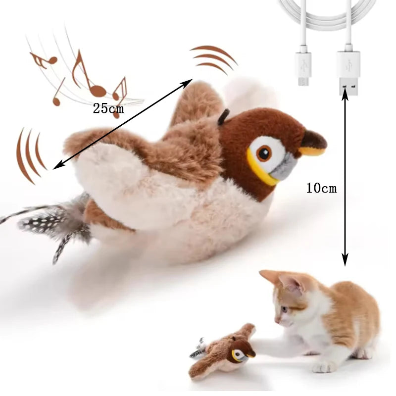 Rechargeable Chirping Flapping Bird Touch Activated