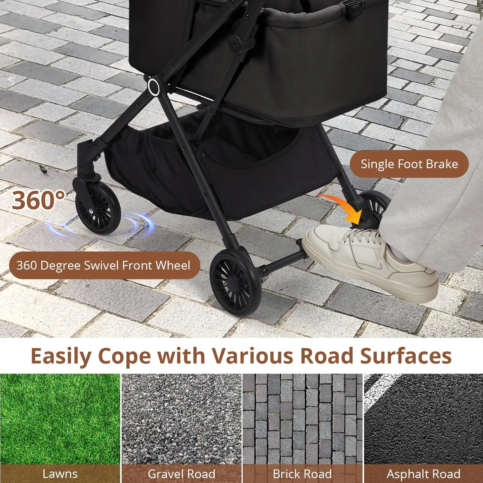Foldable Lightweight Dog Stroller