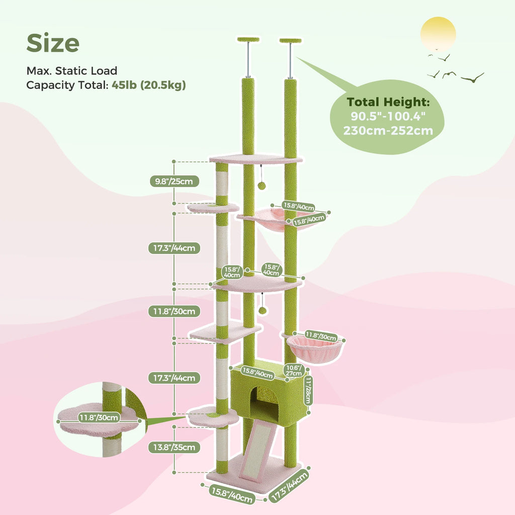 Floor to Ceiling Cactus Cat Tree