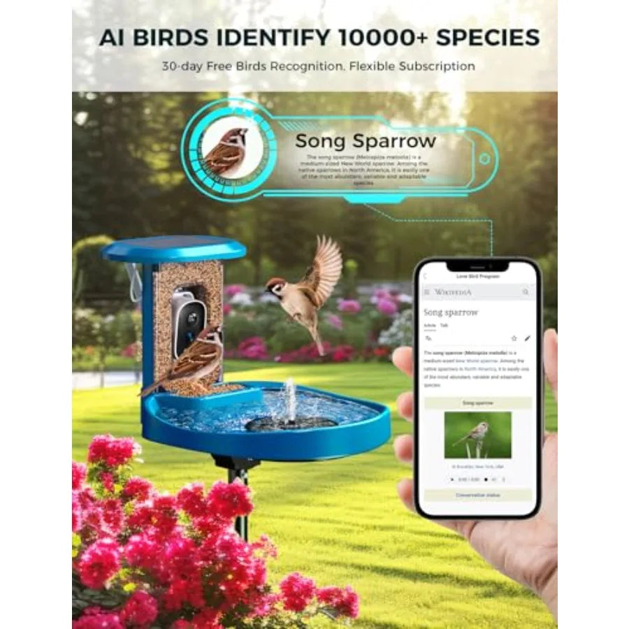 Smart Bird Feeder with Camera and Bird Bath