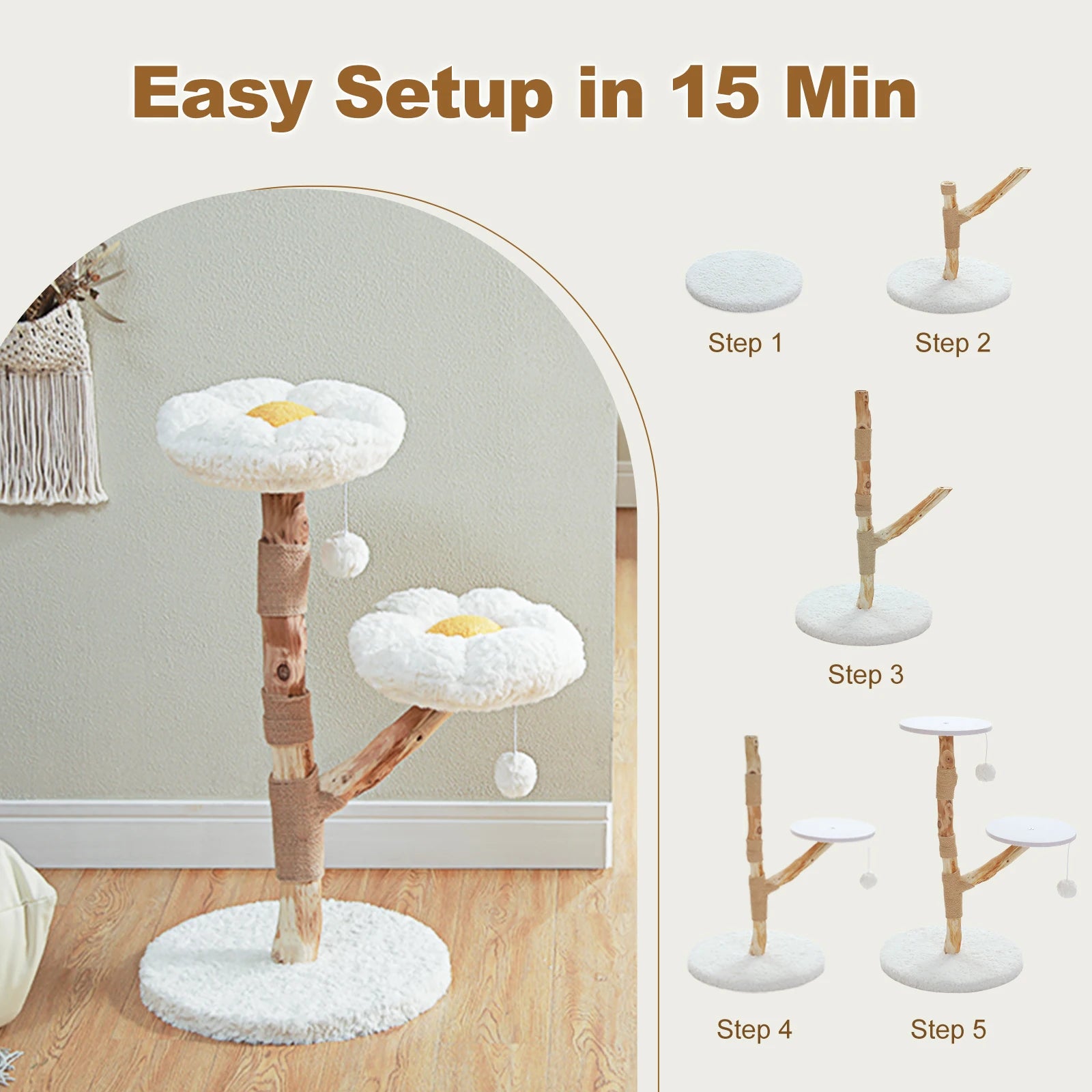Real Wood Cat Scratch Post