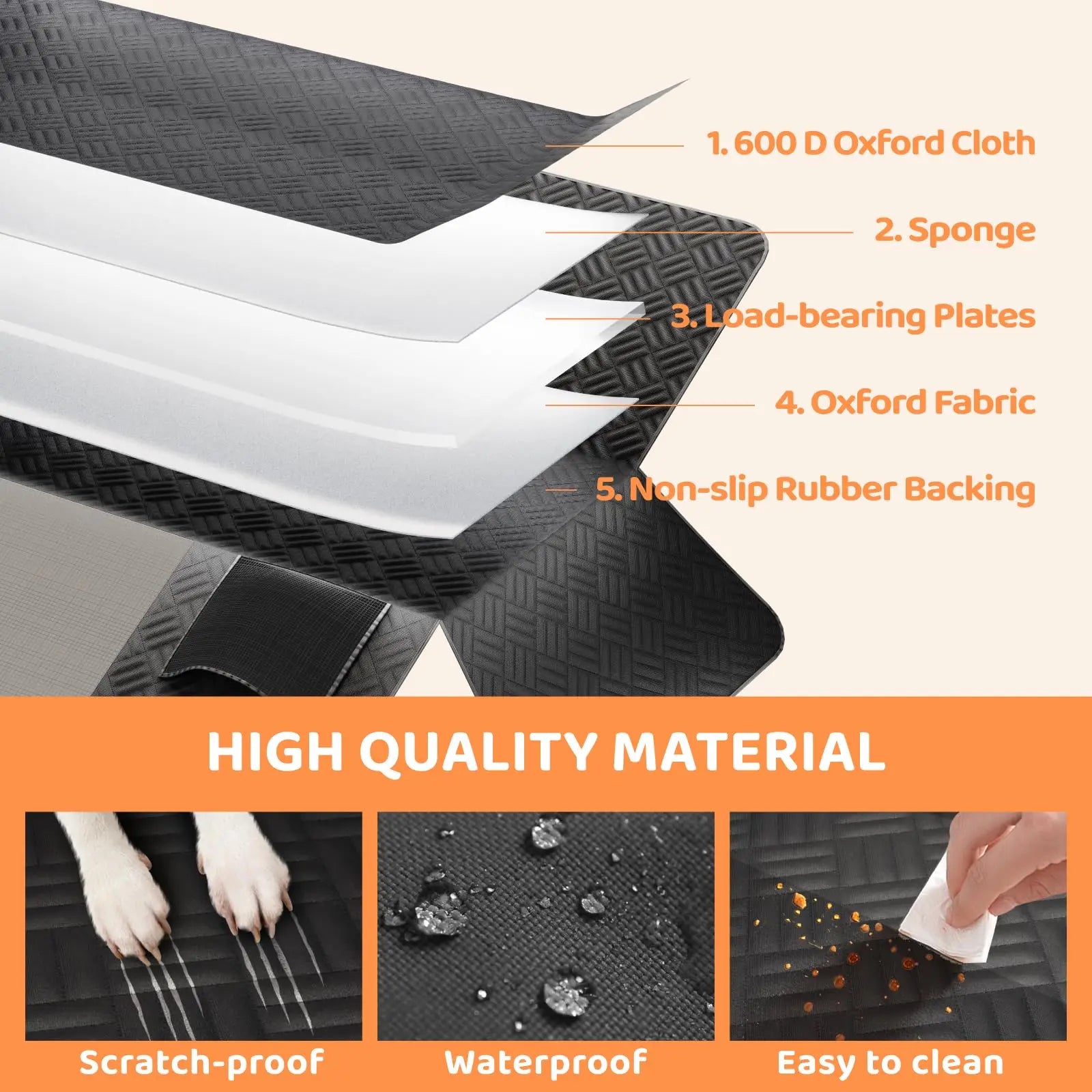 Hard Bottom Rear Seat Extender Cover