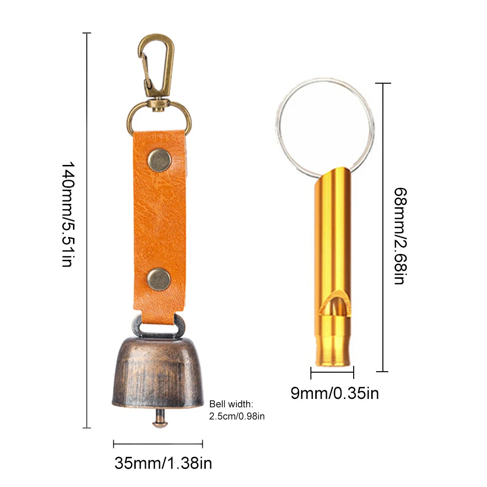 Bear Bell with Emergency Whistle Set
