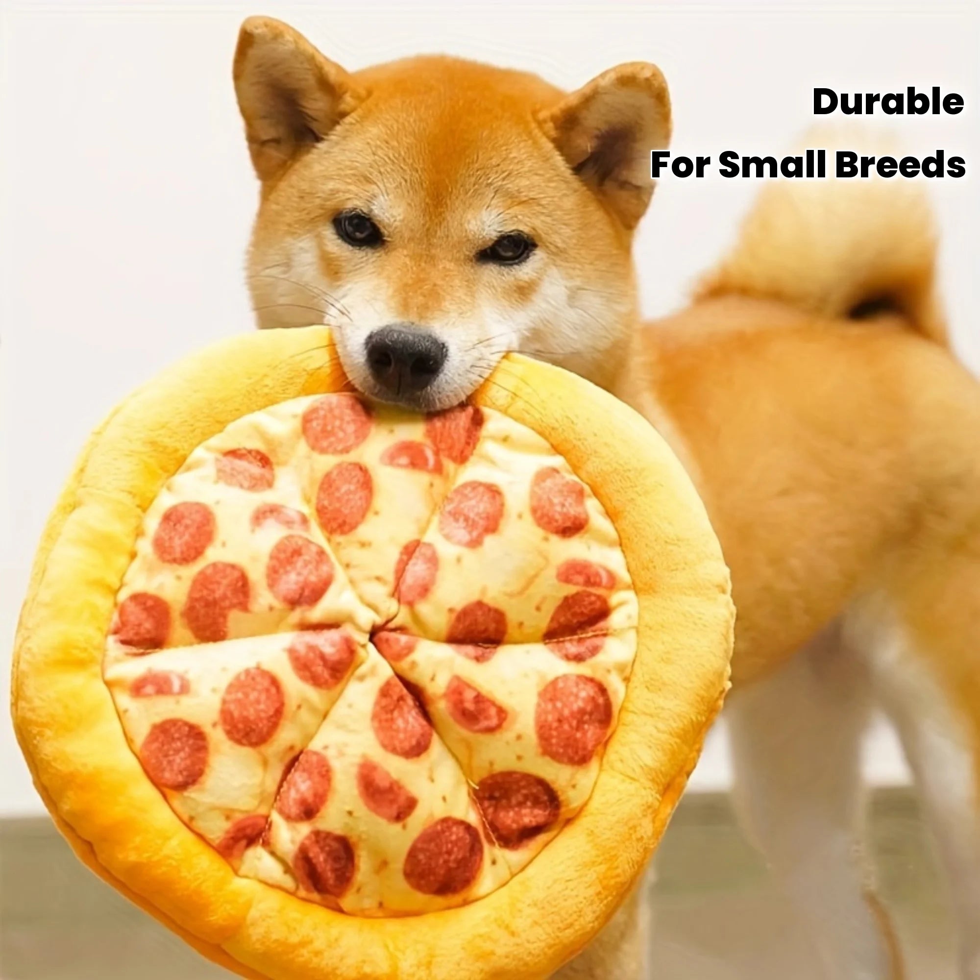 Squeaky Plush Pizza & Shrimp Toy