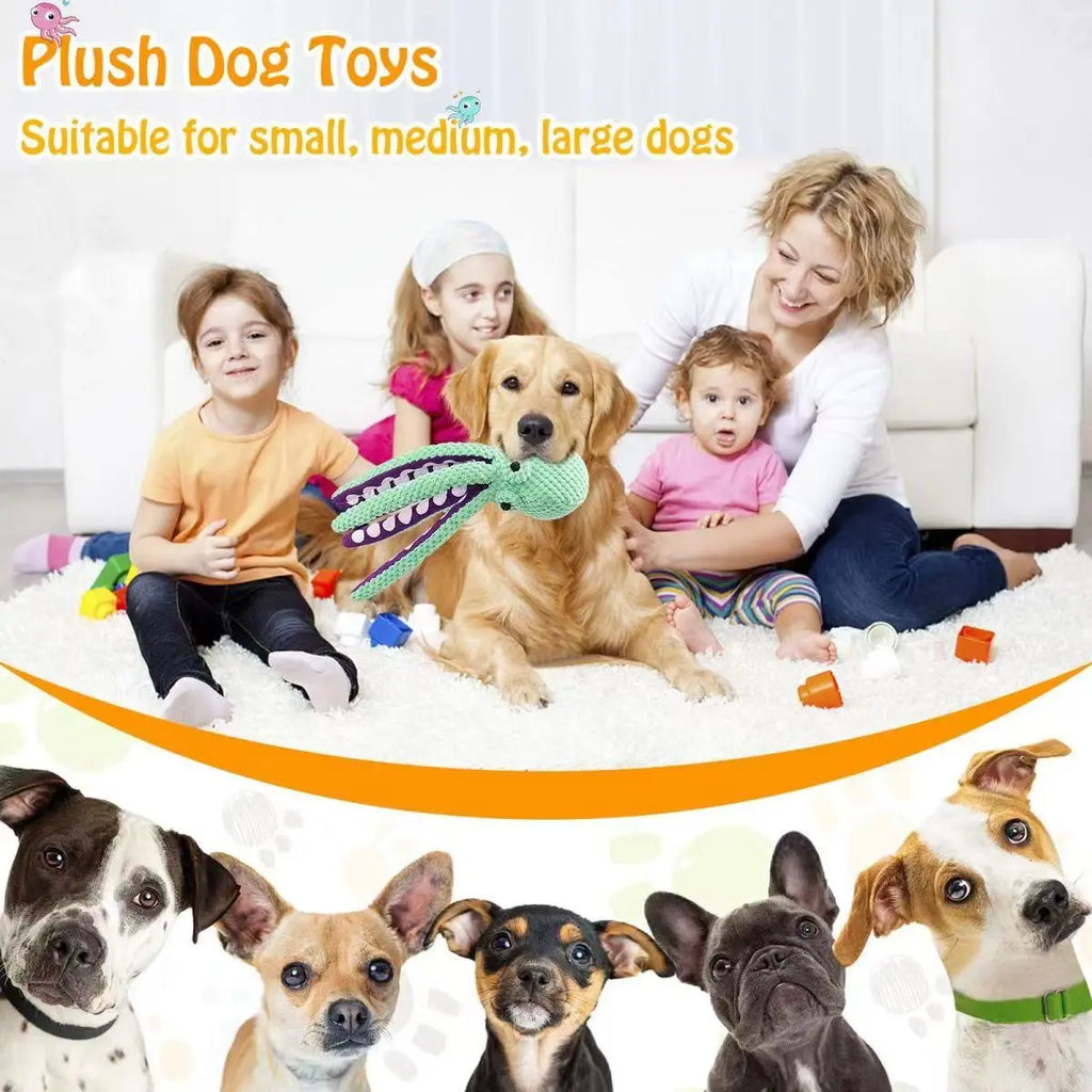 Fun Squeaky Octopus Dog Toy