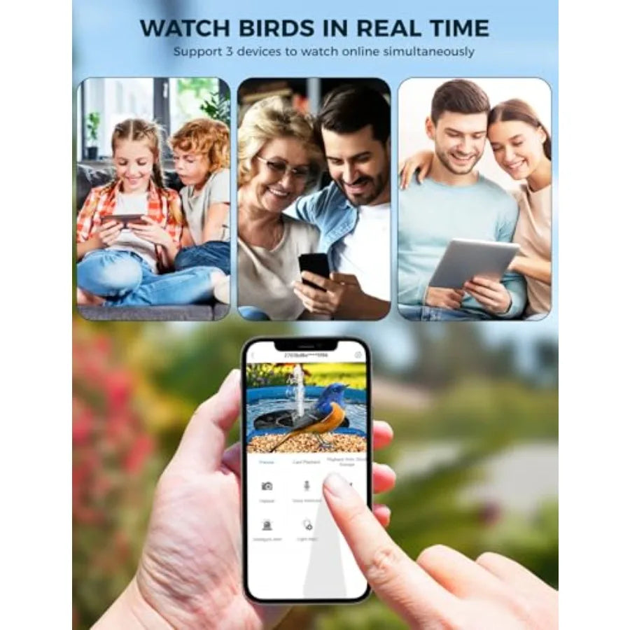 Smart Bird Feeder with Camera and Bird Bath