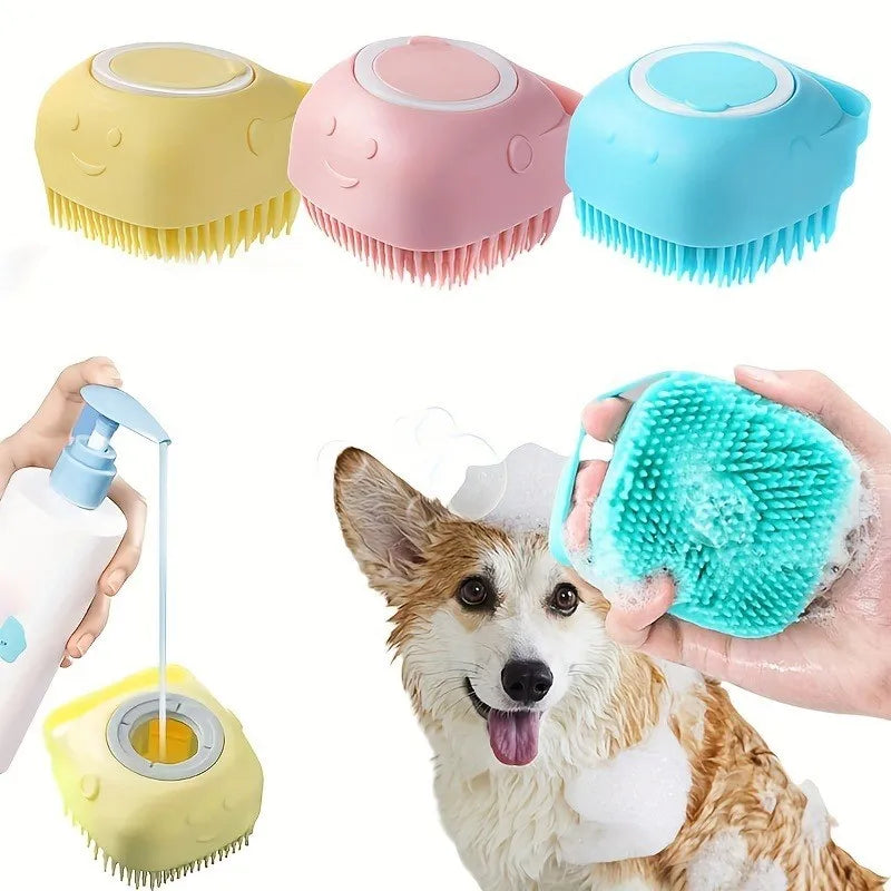 Shampoo Dispensing Dog Bath Brush 🐶