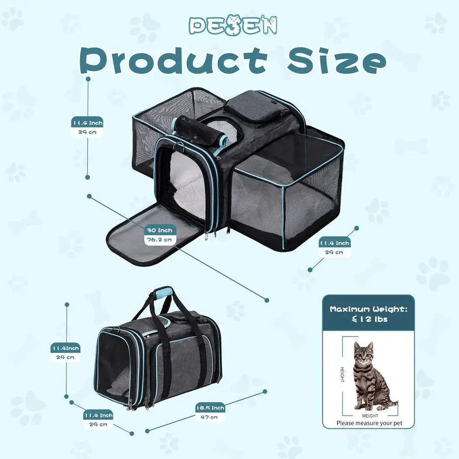 Airline Approved Expandable Small Pet Carrier