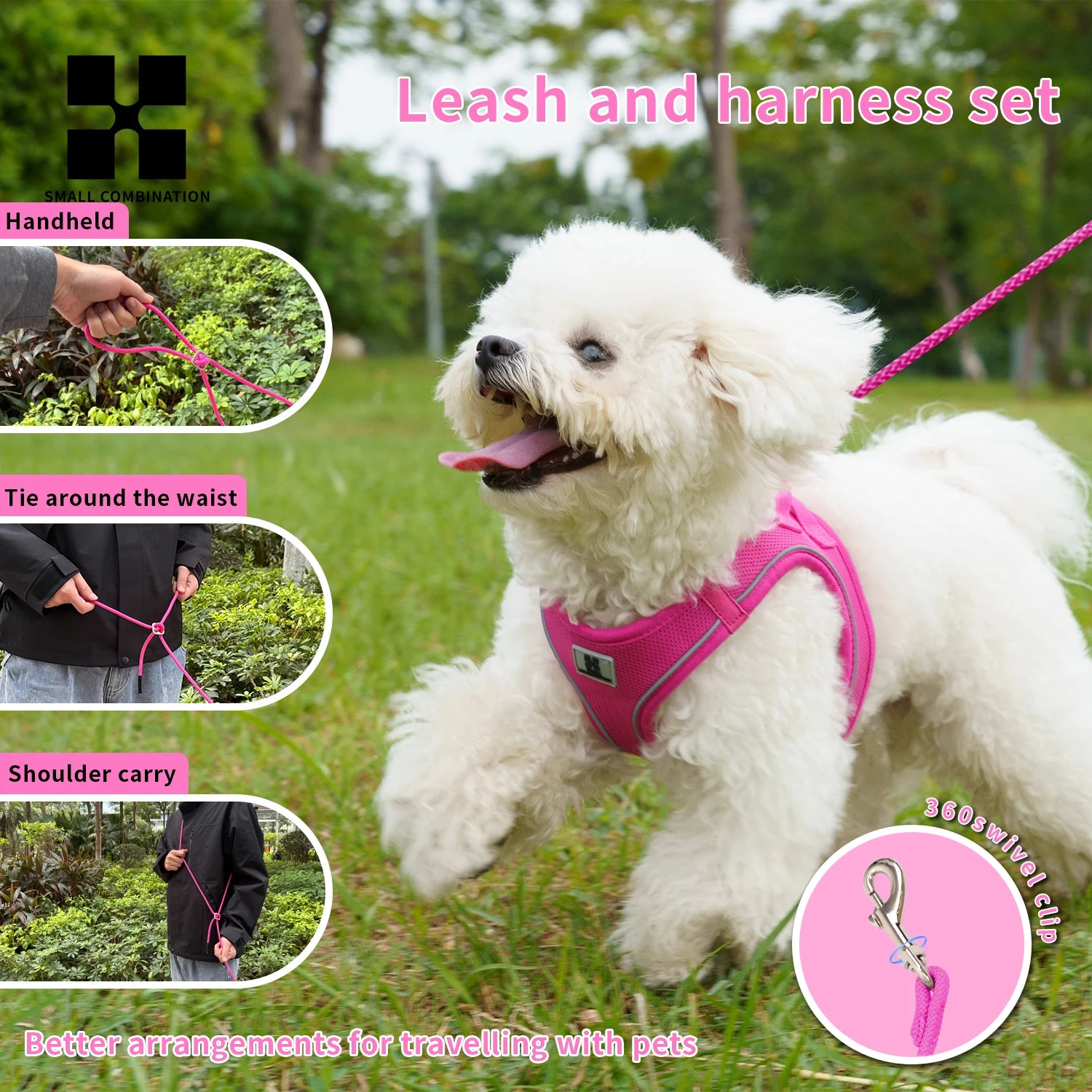 Small Pets Reflective Harness & Leash