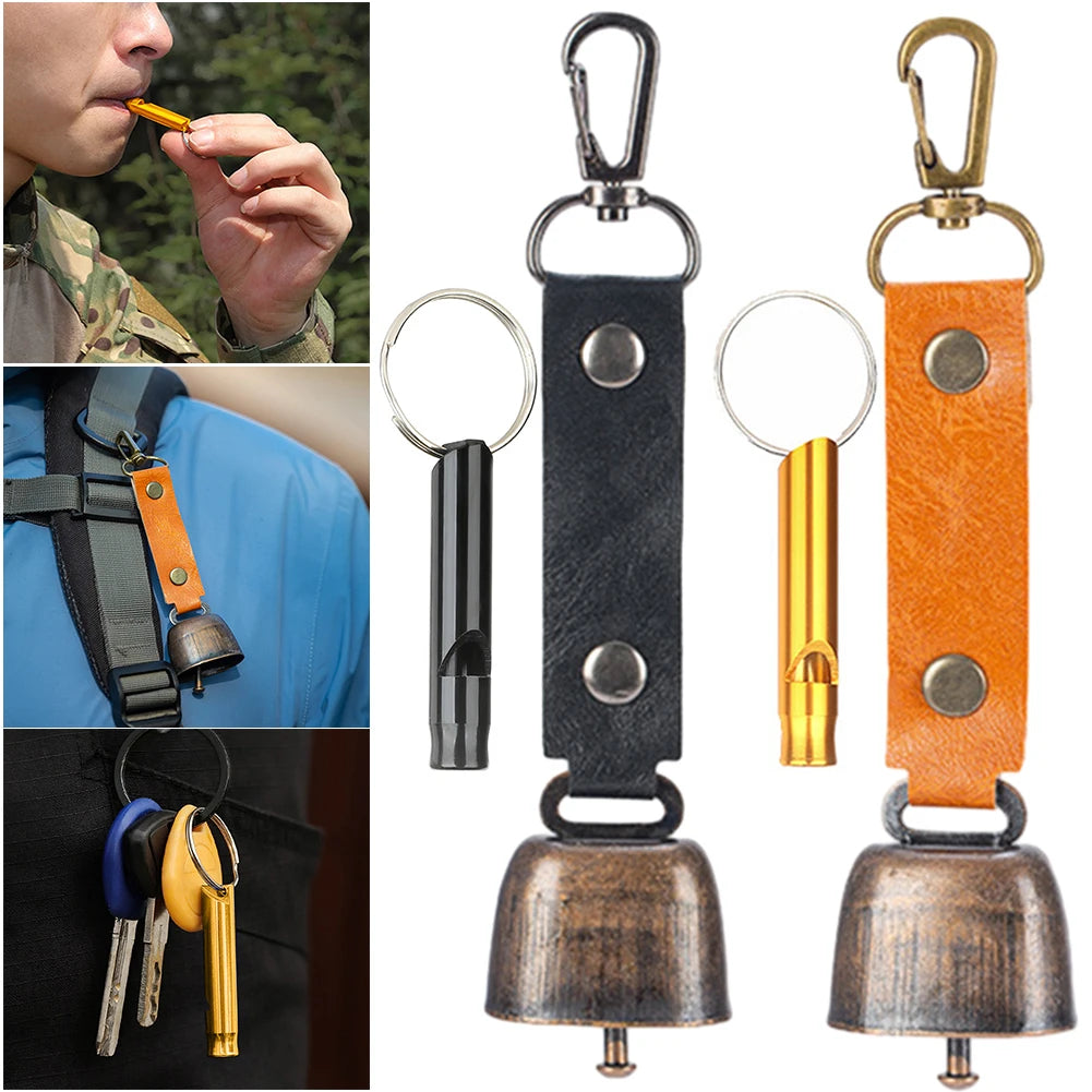 Bear Bell with Emergency Whistle Set