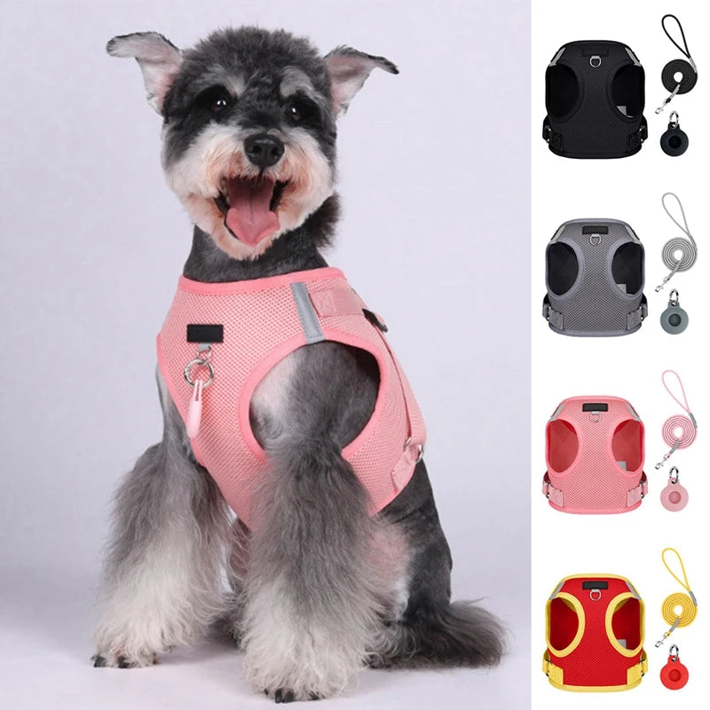 Pet Harness With Airtag And Leash
