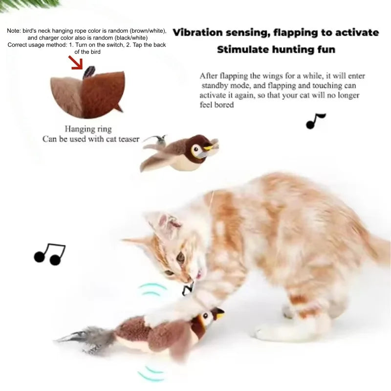 Rechargeable Chirping Flapping Bird Touch Activated