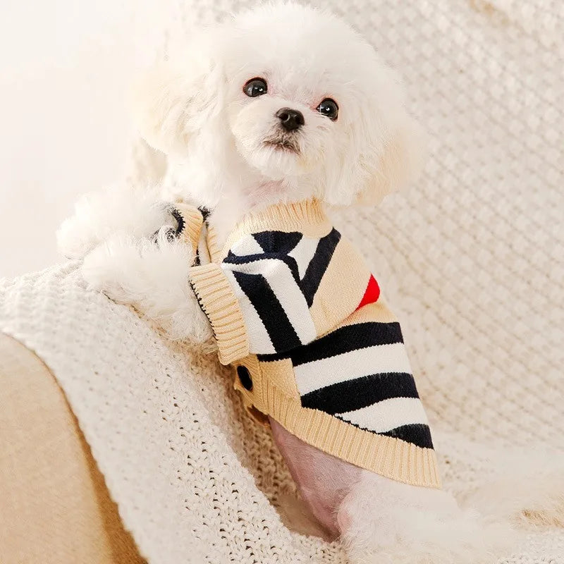Luxury Small Pet Cardigan Sweater