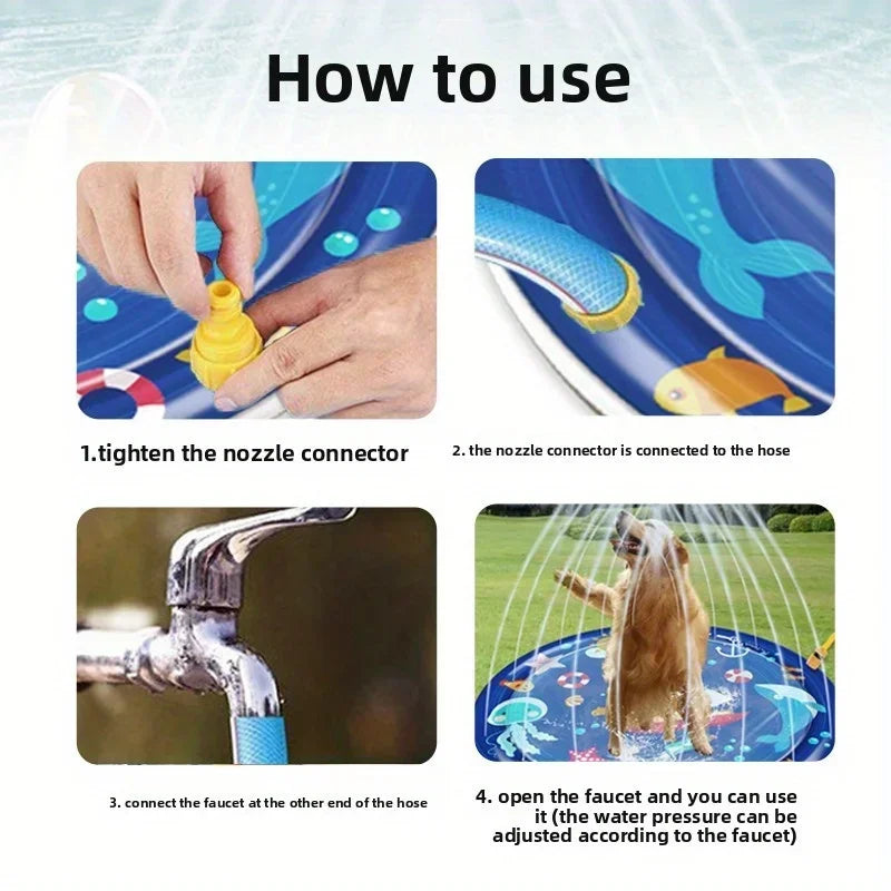 Water Sprinkler Pad Play Cooling Dog Mat