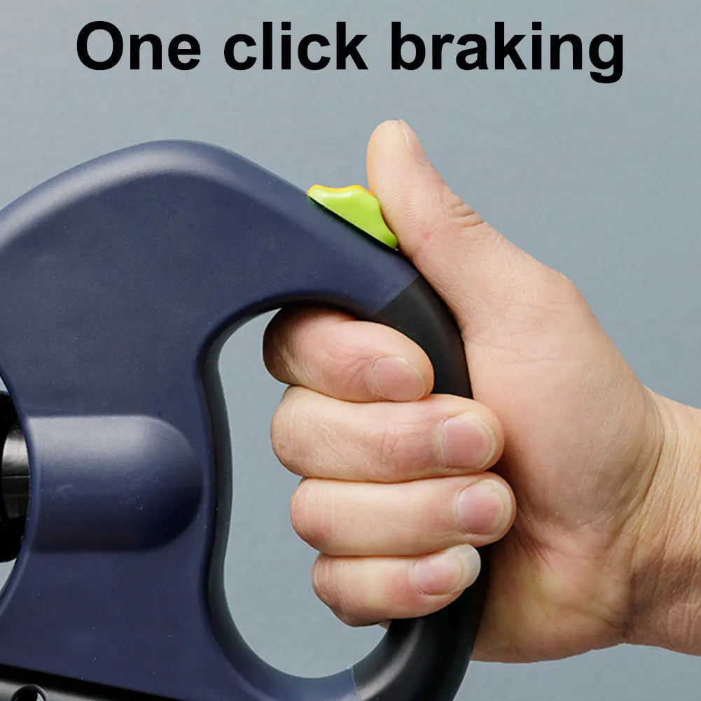 LED Lit Double Headed Retractable Dog Leash