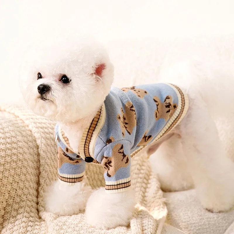 Luxury Small Pet Cardigan Sweater