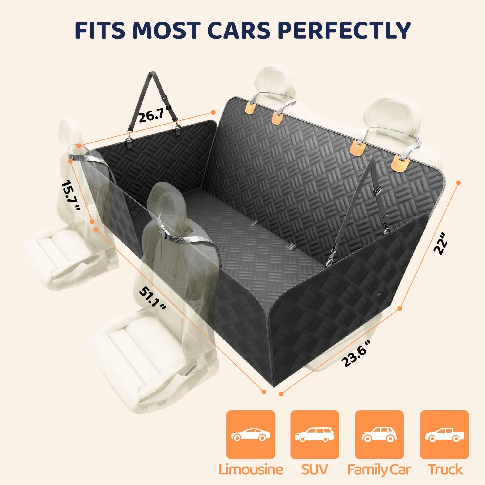 Hard Bottom Rear Seat Extender Cover