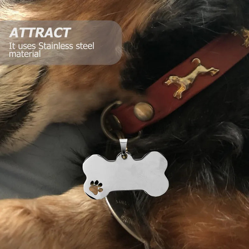 10 Pcs Stainless Steel Personalized Engraved Pet Id Tags