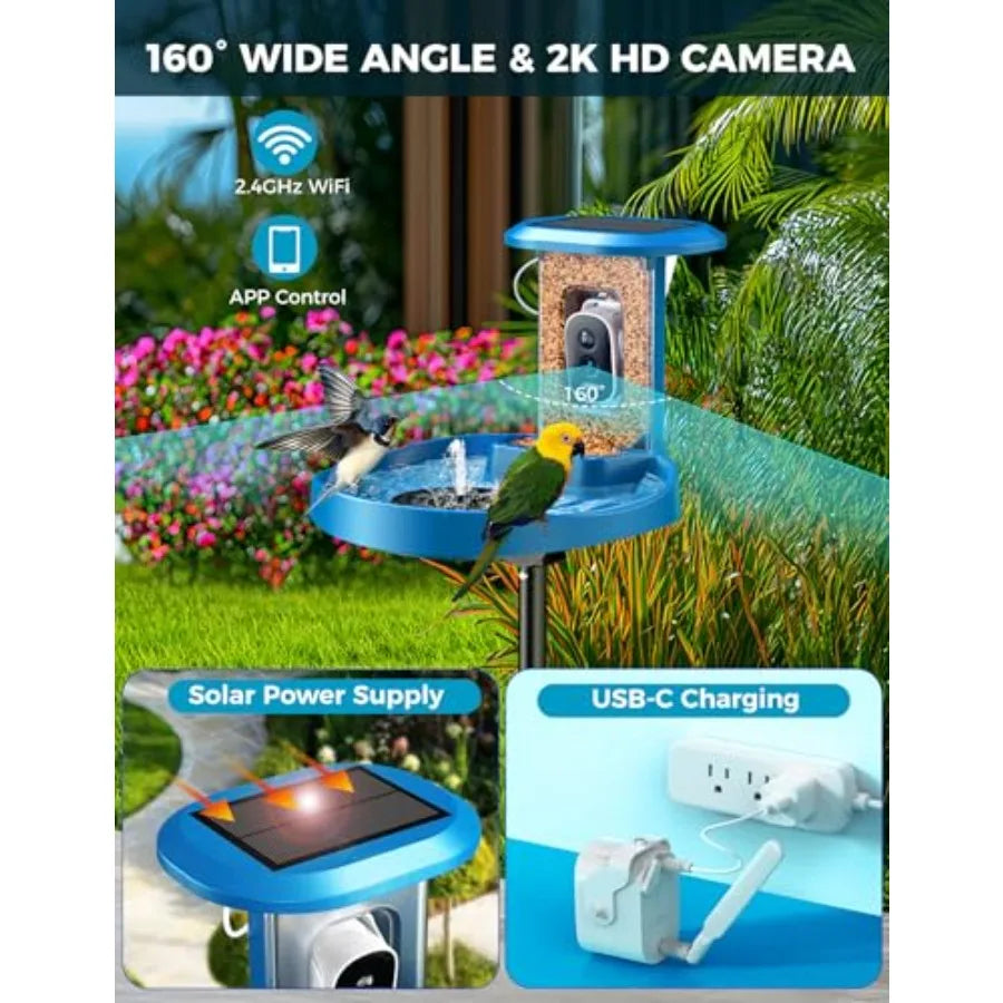 Smart Bird Feeder with Camera and Bird Bath