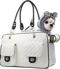 White Patent Leather Pet Purse Carrier