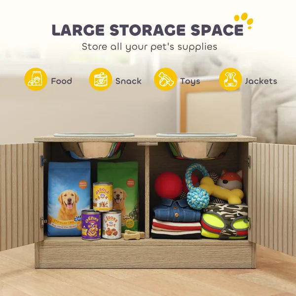 Elevated Dog Bowls with Hidden Storage