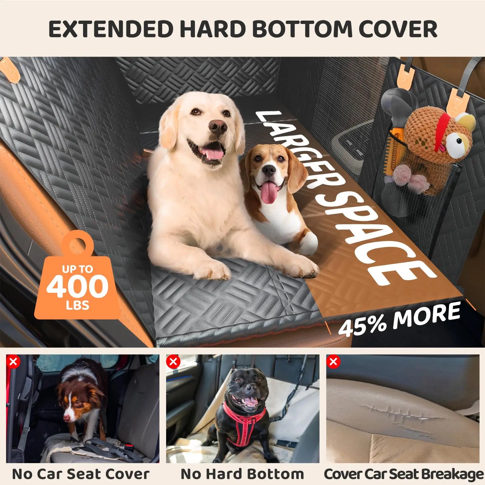 Hard Bottom Rear Seat Extender Cover