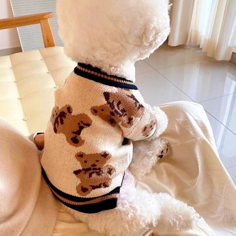 Luxury Small Pet Cardigan Sweater