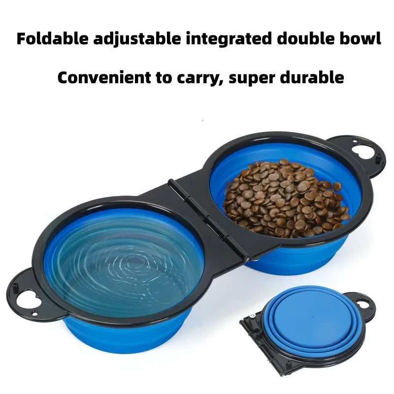 2-in-1 Foldable Dual Pet Bowl