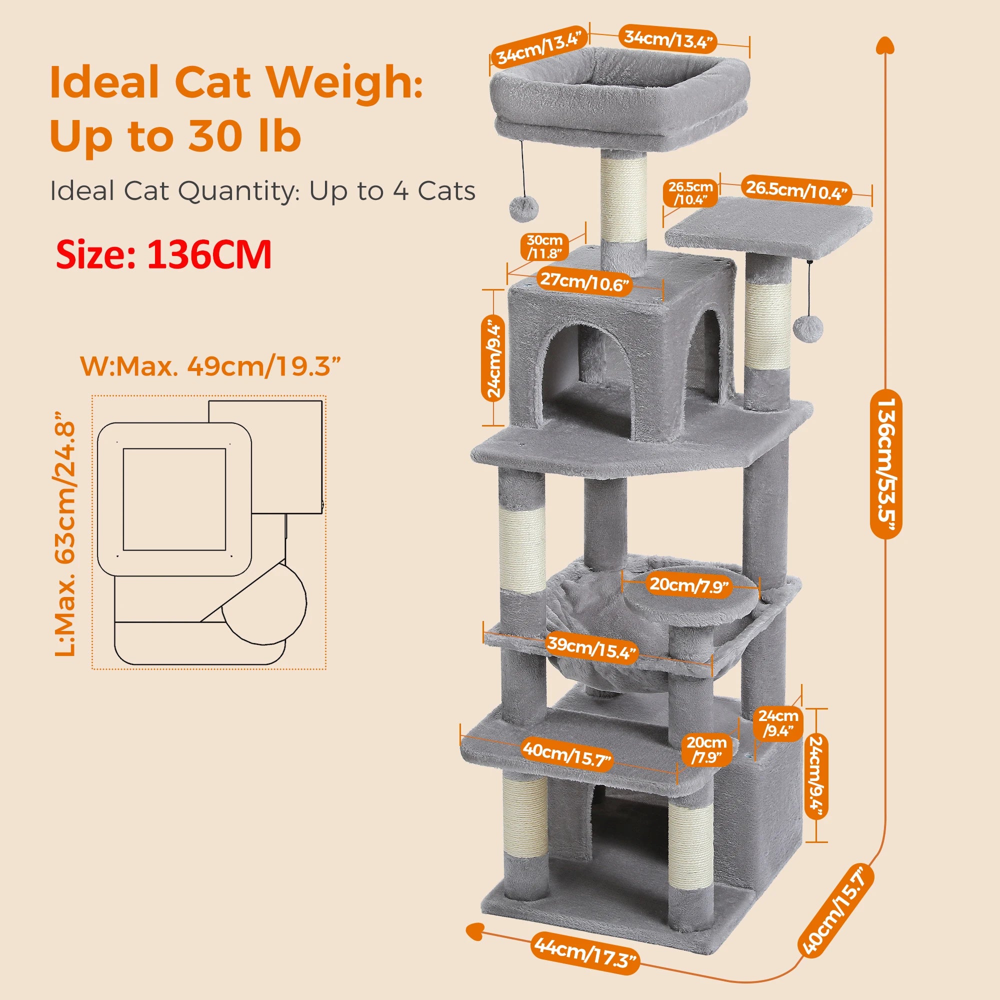 Large Cat Tree Tower