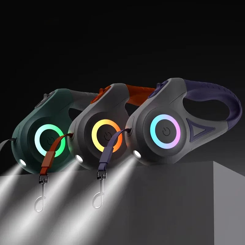 Retractable Dog Leash with Led Flashlight