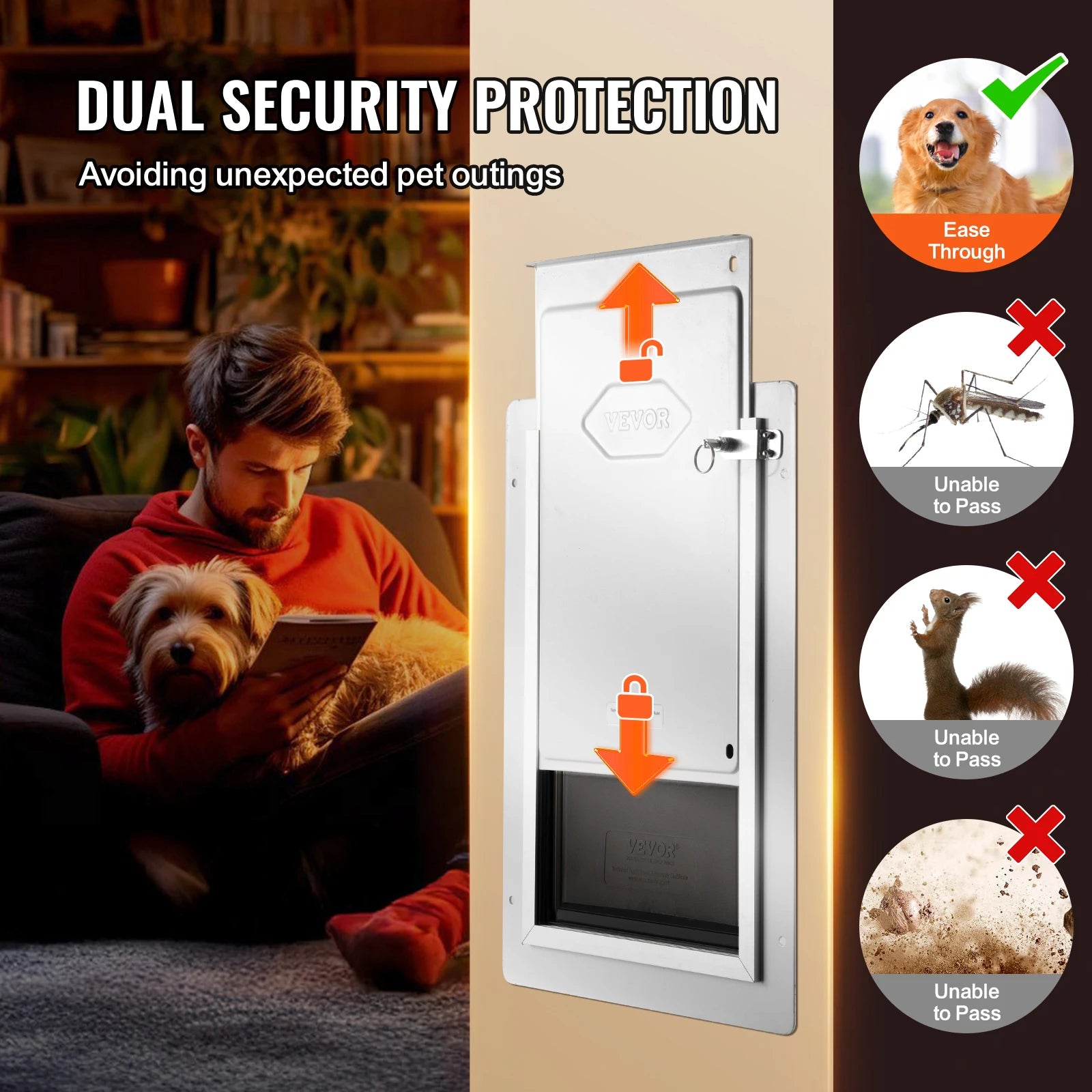 3-Flap System  Pet Door with Lock