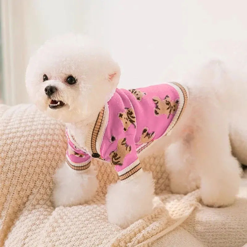 Luxury Small Pet Cardigan Sweater