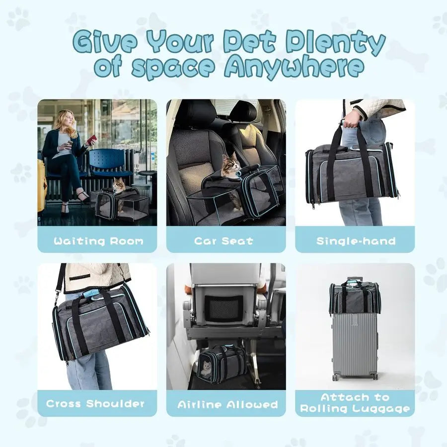 Airline Approved Expandable Small Pet Carrier