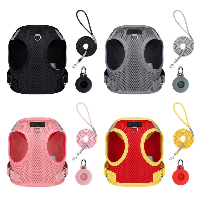 Pet Harness With Airtag And Leash
