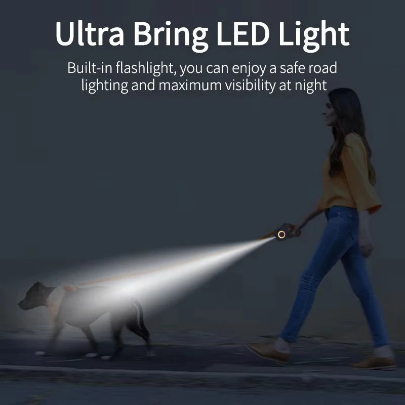 Retractable Dog Leash with Led Flashlight