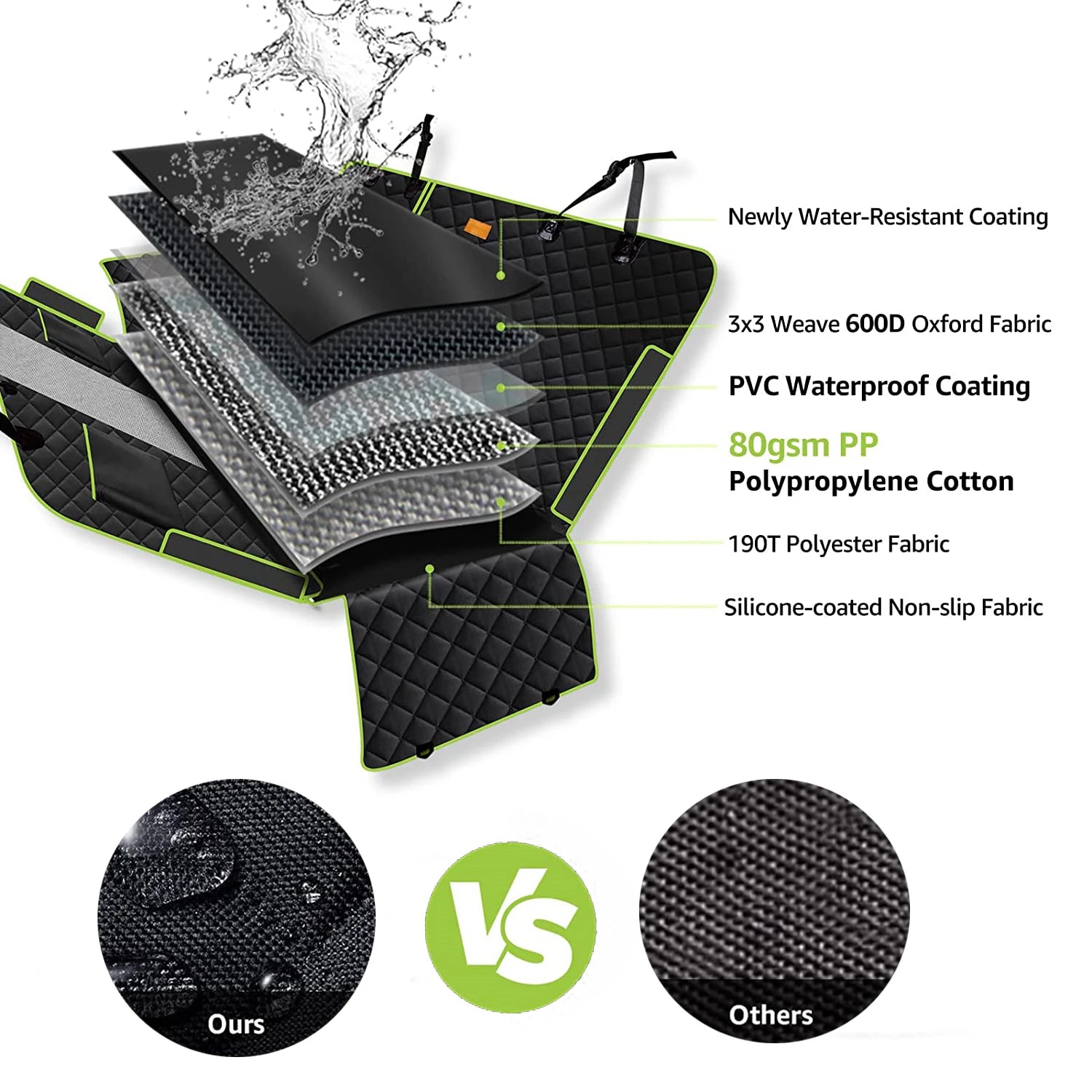 Waterproof Stain Resistant Rear Car Seat Protector