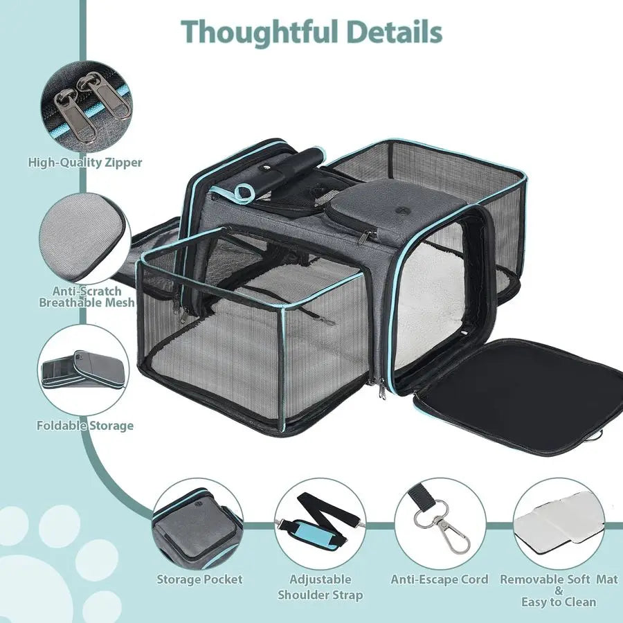 Airline Approved Expandable Small Pet Carrier
