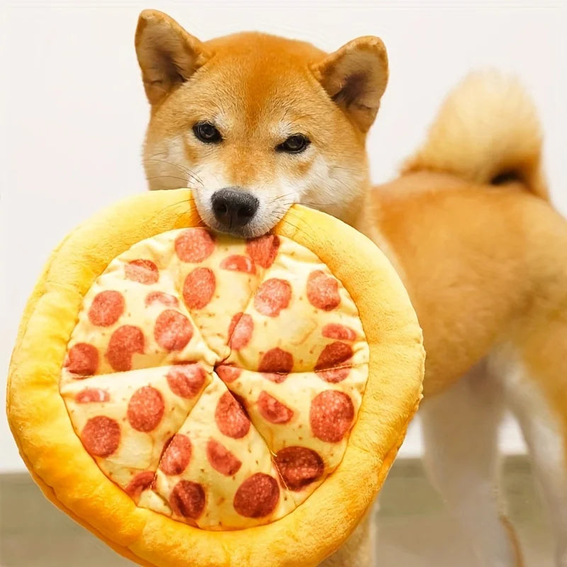 Squeaky Plush Pizza & Shrimp Toy